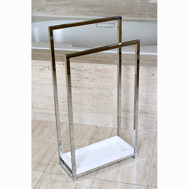 Kingston Brass Edenscape Freestanding Towel Rack - Triple Bar Chrome (24.63" X 8.88" X 31.75") - View #12